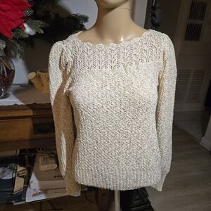 Elegant Cream Lace Sweater